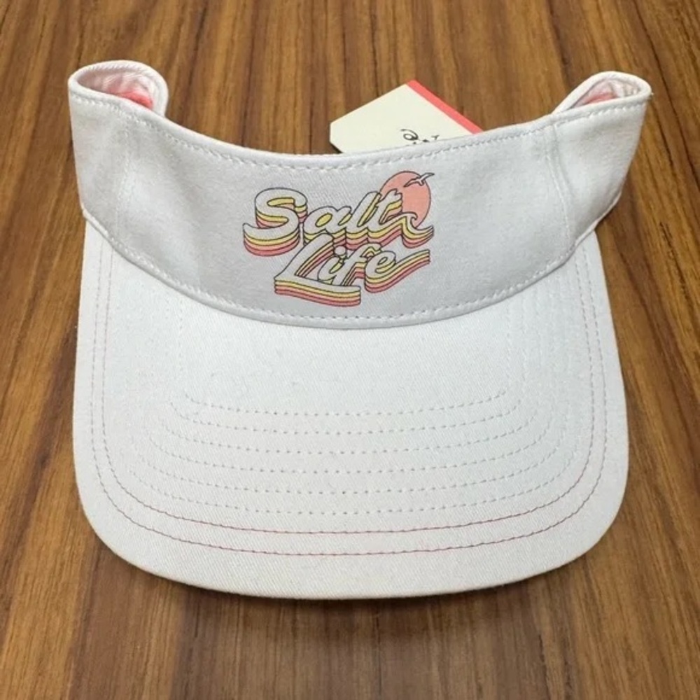 Salt Life White Visor with Multicolor Logo
